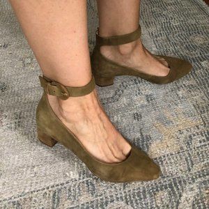 Nine West Ankle Strap Block Heel Mini Pump 8.5